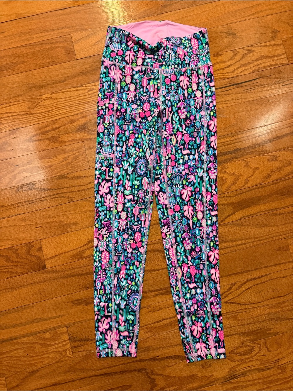 Lilly Pulitzer Floral Pink & Blue Print Leggings